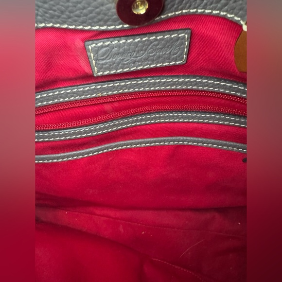 [Dooney & Bourke] Gray Pebble Grain Leather Barlow Satchel - Picture 7 of 13